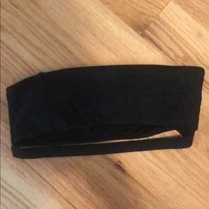 Black strappy bikini top with removable straps